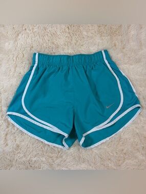 Nike Teal Women's Athletic Shorts with White Trim